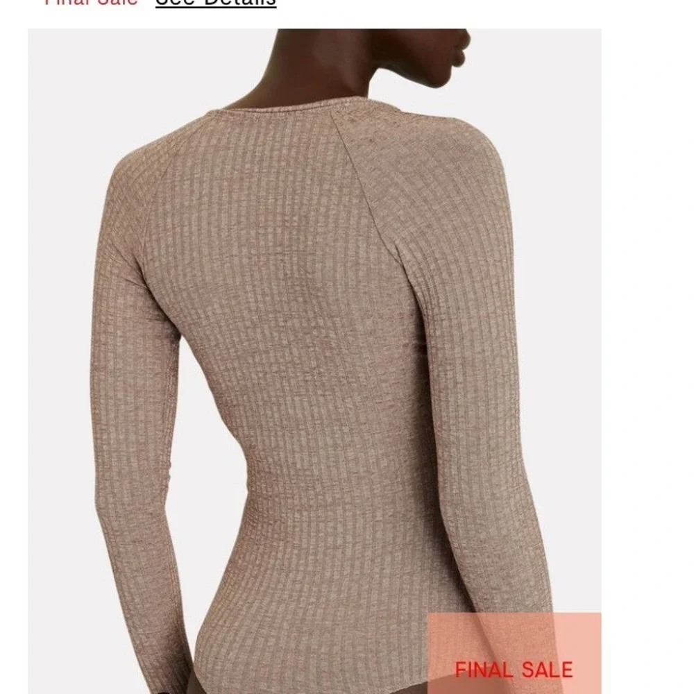 ALIX NYCBianca Marled Rib Knit Bodysuit chestnut size L NWT classic‎ elegant